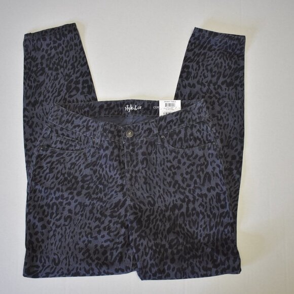 STYLE & CO SKINNY CURVY TUMMY CONTROL‎ ANIMAL PRINT JEANS SZ 6 NWT - Picture 4 of 7